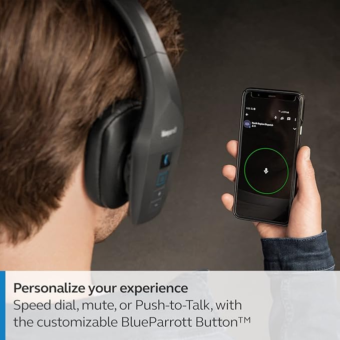 BlueParrott B650-XT Mono Bluetooth Wireless Headphones 96% Noise Canceling Over Head Trucker Headset with Mic, 100% Voice Control, IP54-Rated Protection, Active Noise Cancellation, 36 hrs. Talk Time