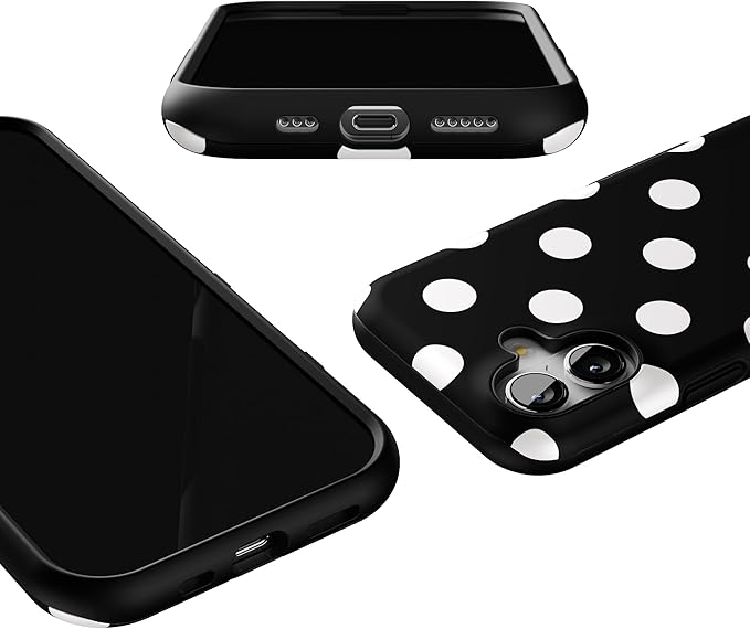Casely iPhone 17 Case | Polka Dots | High Contrast Design | Bold Protective Design | Compatible with MagSafe