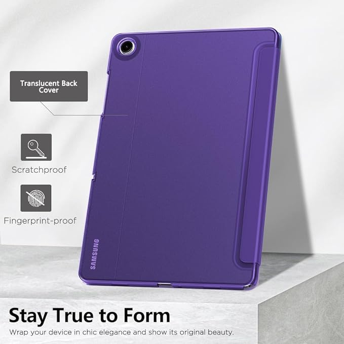 MoKo Case for Galaxy Tab A9+/A9 Plus 11 inch 2023, Slim Stand Protective Smart Cover with Hard PC Translucent Back Shell for Tab A9 Plus Tablet (SM-X210/X216/X218), Auto Wake/Sleep, Purple Violet