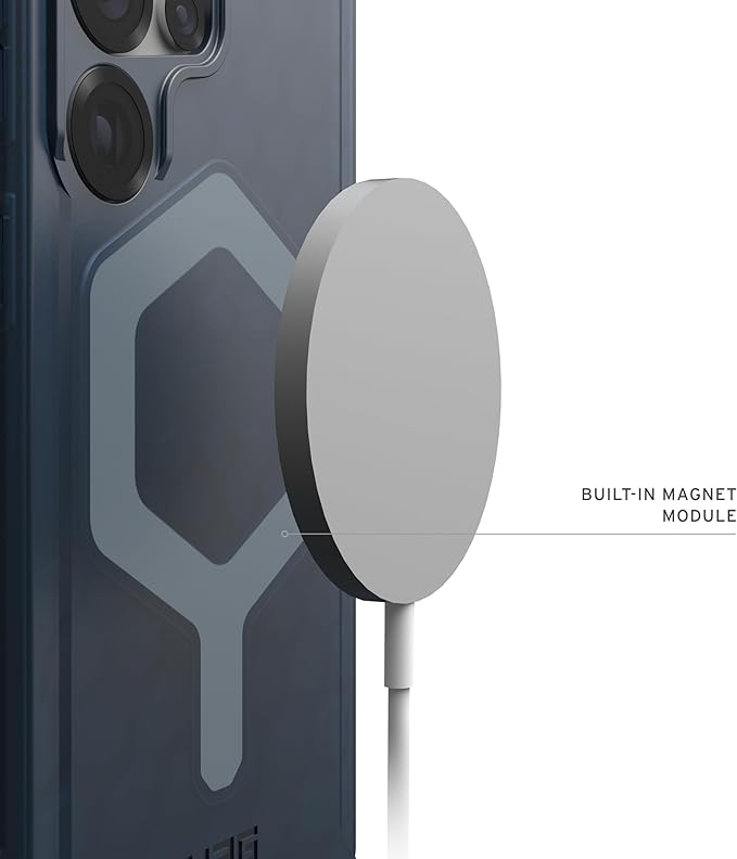 URBAN ARMOR GEAR UAG Designed for Samsung Galaxy S25 Ultra Case 6.9" Essential Armor - Compatible with Magnetic Charging Rugged Military Drop Tested Anti-Slip Protective Cover, Cloud Blue