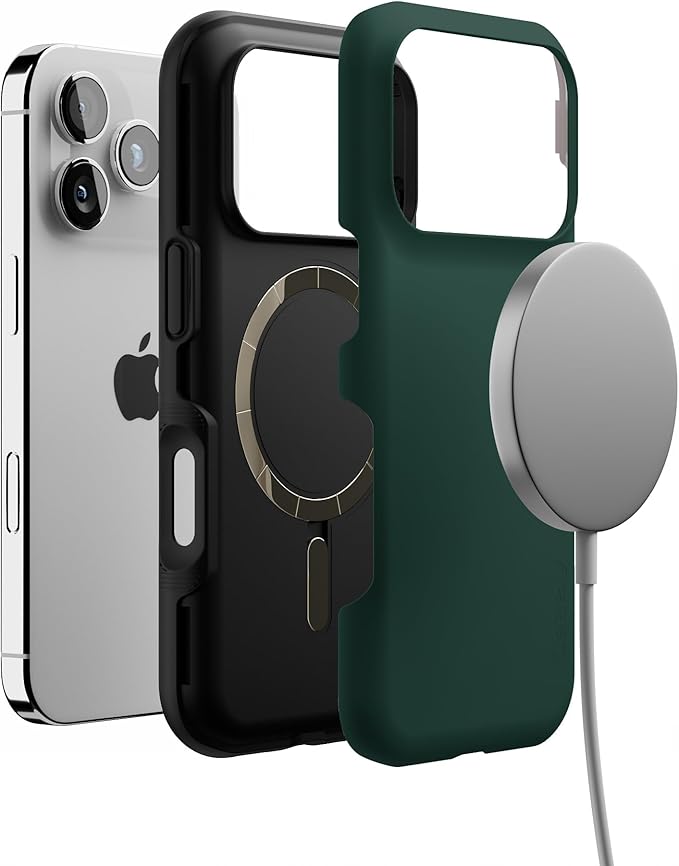 Casely iPhone 17 Pro Case | The Boyfriend Collection | Forest Green | Bold Protective Design | Compatible with MagSafe