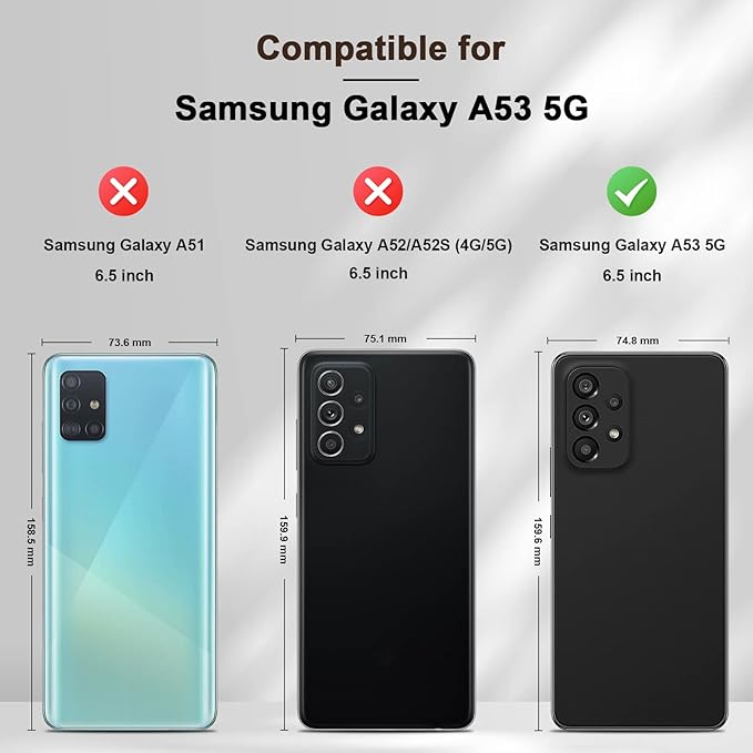 Jasonyu Flip Wallet Case for Samsung Galaxy A53 5G,Leather Magnetic Folio Cover with Card Holder,Kickstand - TPU Shockproof Durable Protective Phone Case,Brown