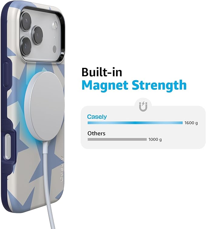 Casely iPhone 17 Pro Case | Stars Align | Blue & White Stars | Compatible with MagSafe | Bold Protective Design