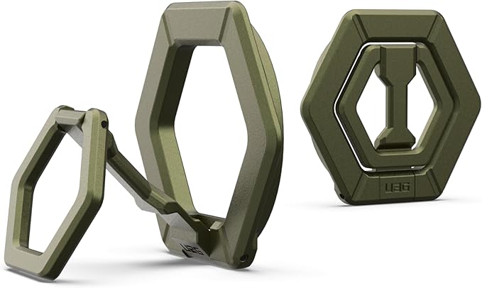 URBAN ARMOR GEAR UAG Magnetic Phone Ring Stand Compatible with MagSafe Magnet, Removable Metal Finger Ring Grip & 360 Rotation Adjustable Kickstand for iPhone 17, Galaxy S25, Olive Drab