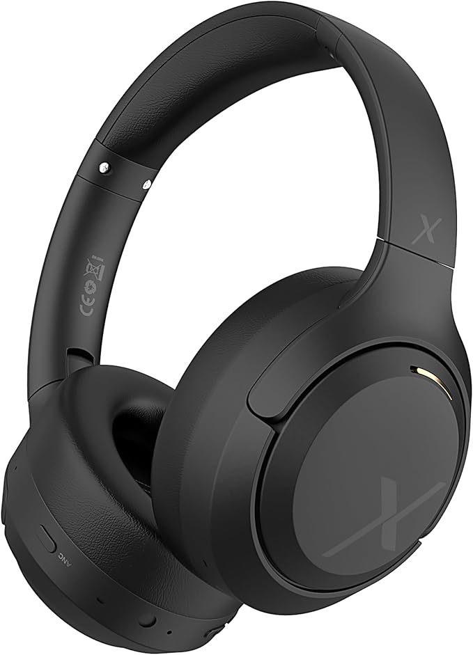 Riwbox Hybrid Active Noise Cancelling Headphones, Wireless Bluetooth Headset Over Ear, 60H Playtime, High-Fidelity, Foldable, Comfort&Immersion for Work/Commuting (Black)