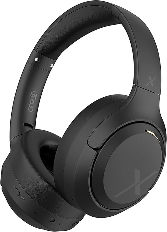 Riwbox Hybrid Active Noise Cancelling Headphones, Wireless Bluetooth Headset Over Ear, 60H Playtime, High-Fidelity, Foldable, Comfort&Immersion for Work/Commuting (Black)