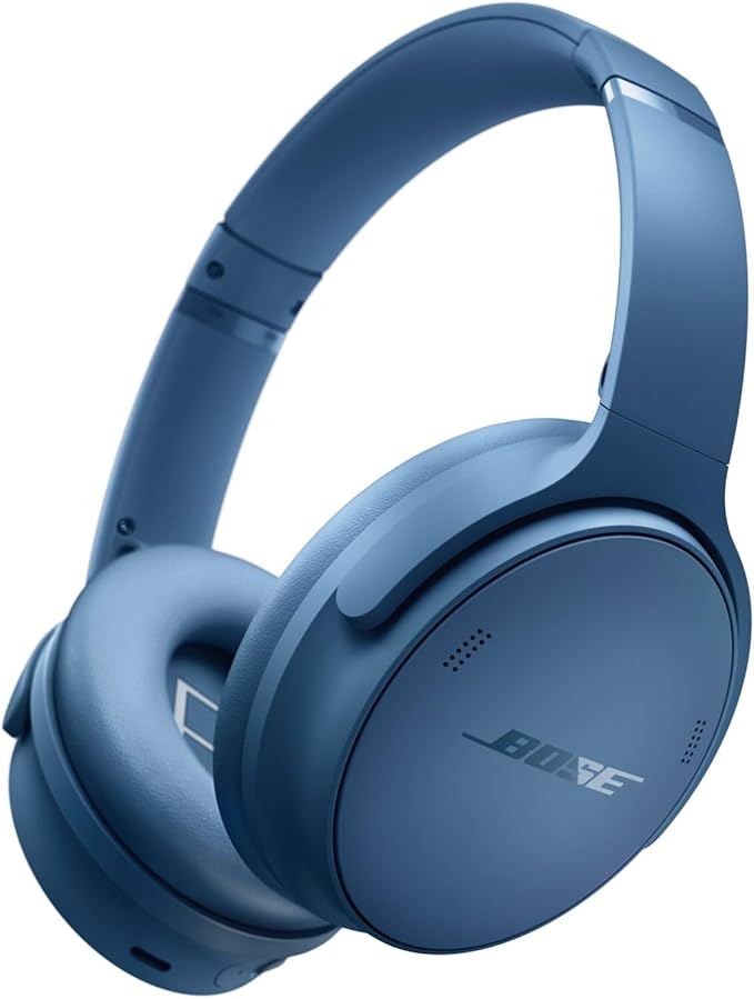 Bose QuietComfort Bluetooth Headphones, Wireless Headphones with Active Over Ear Noise Cancelling and Mic, Deep Bass, Up to 24 Hours of Playtime, Blue Dusk - Limited Edition Color