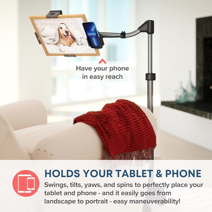 LEVO G2 Essential Tablet Floor Stand Tablet PCs, iPads, iPad mini, New iPad Pro, Galaxy, Nexus, Xoom, Surface Pro, Miix, Nook, Fire, and Other Tablets and e Readers Black Color