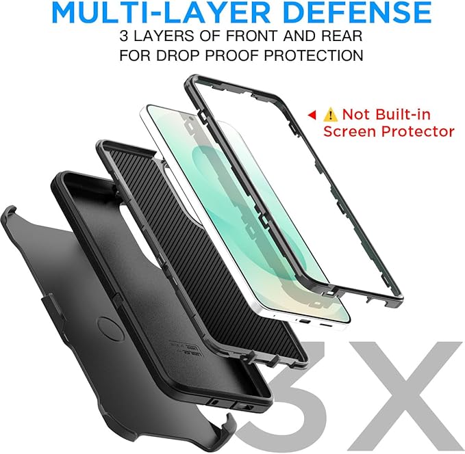 AICase Belt-Clip Holster Case for Samsung Galaxy S25 Edge 6.65",Heavy Duty Drop Protection Full Body Rugged Shockproof/Drop Proof/DustProof Military Grade Tough Durable Cover for S25 Edge 2025