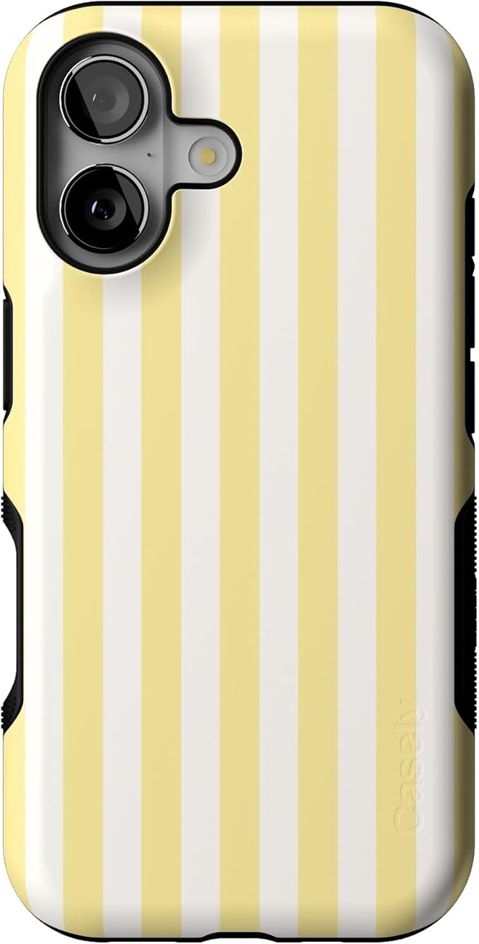 Casely iPhone 17 Case | Butter Yellow Stripes | Sunday Best | Bold Protective Design | Compatible with MagSafe