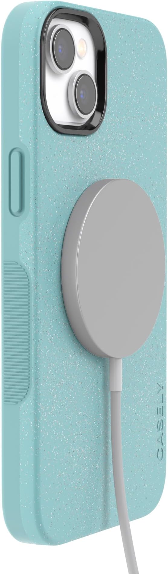 Casely iPhone 14 Case | Aquamarine | Ocean Blue Shimmer Glitter | Bold Protective Design | Compatible with MagSafe