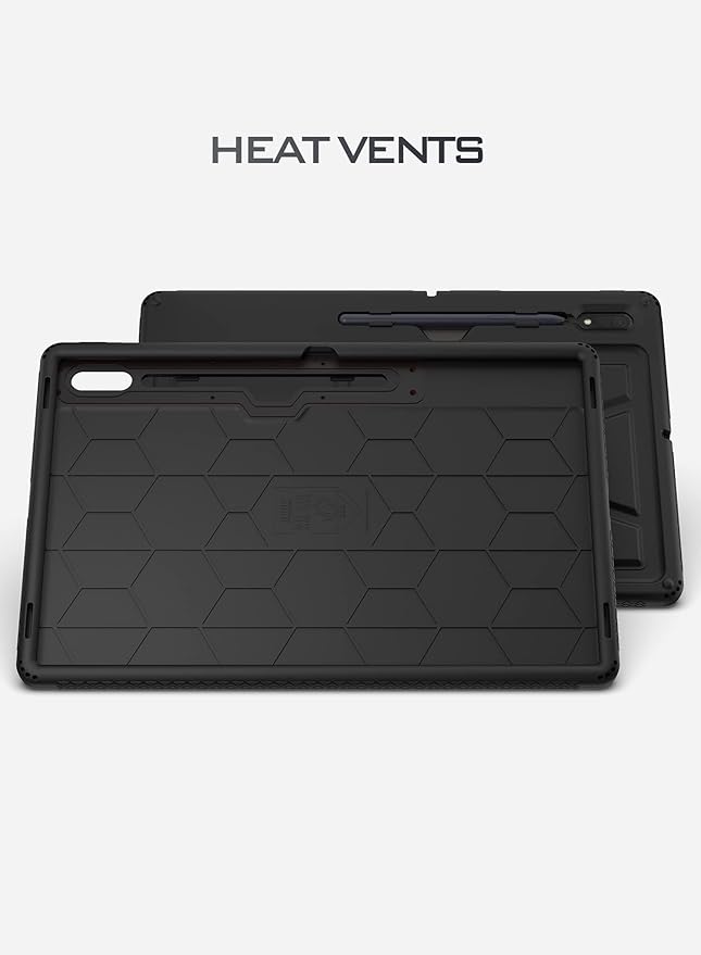 Poetic TurtleSkin Case Designed for Samsung Galaxy Tab S8 Ultra Case 14.6 Inch 2022, Heavy Duty Shockproof Rugged Kids Friendly Drop Protection Silicone Cover Case, Black