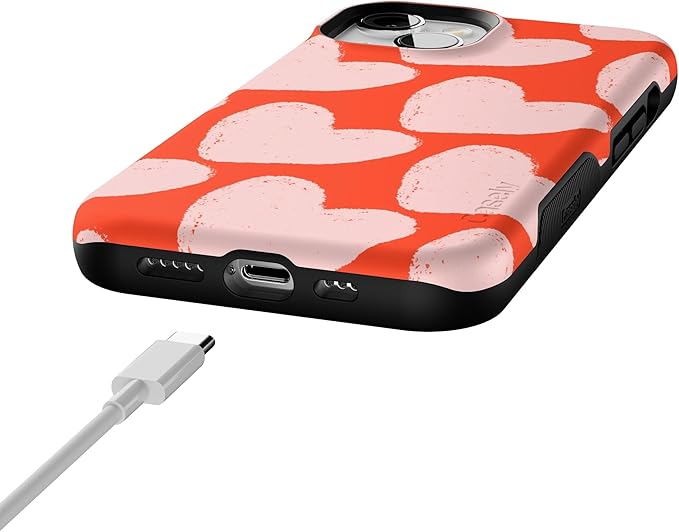 Casely iPhone 14 Case | Love You More | Heart Doodle | Compatible with MagSafe | Bold Protective Design