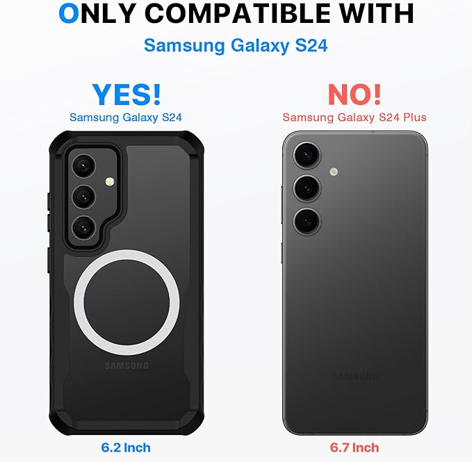 CENHUFO Magnetic for Samsung Galaxy S24 Case, Privacy Phone Cover with Built-in Anti Peep Privacy Screen Protector and HD Camera Lens Protective, Full Body Shockproof Double Sided Bumper - Black