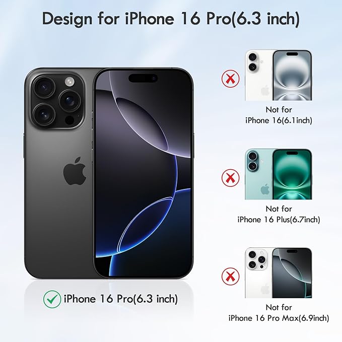 Magnetic Stand for iPhone16 Pro Case with Kickstand 【Lab-Certified Protection】【Not Yellowing】【Anti-Fingerprint】 Durable, Enhanced Grip, Slim，Pink，iPhone 16 Pro 6.3"