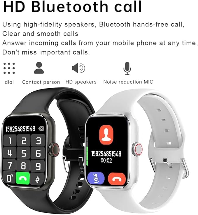 Smart Watch for Men Women Compatible Android iOS iPhone, 2.09" Touch Screen Fitness Tracker Smartwatch with Call/SMS/Sleep Monitor/Pedometer Two Sport Bands (Grey)