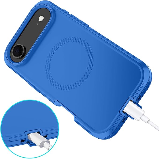 for iPhone Air Case/iPhone 17 Air Case [Compatible with MagSafe] Shockproof 3-Layer Full Body Protection [Without Screen Protector] Rugged Heavy Duty Cover for Apple iPhone Air 6.5",Sea Blue