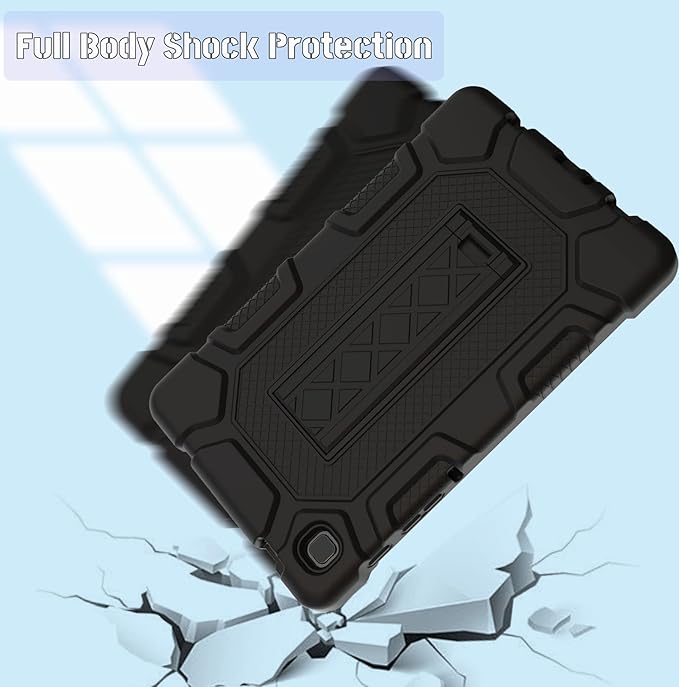 Rantice Samsung Galaxy Tab A7 Lite Case 8.7 inch with Kickstand, Shockproof Rugged Tablet Case for Galaxy Tab A7 (SM-T220/T225), Black