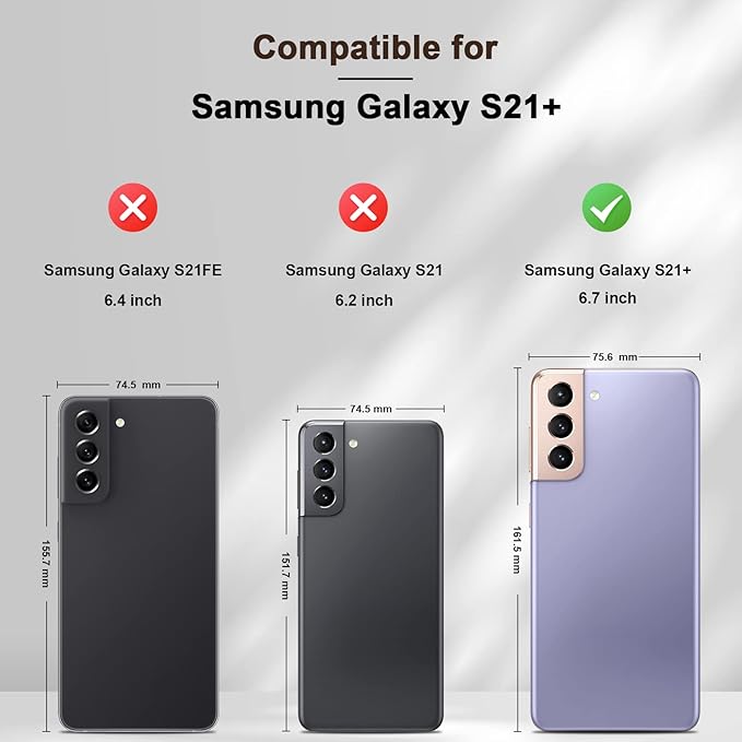 Jasonyu Wallet Case for Samsung S21 Plus, PU Leather Cover with Stand, Magnetic Folio Flip, TPU Shockproof Interior Case and Card Holder Slots, Brown