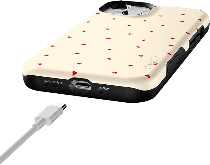 Casely iPhone 14 Case | Be Mine | Tiny Hearts | Compatible with MagSafe | Bold Protective Design