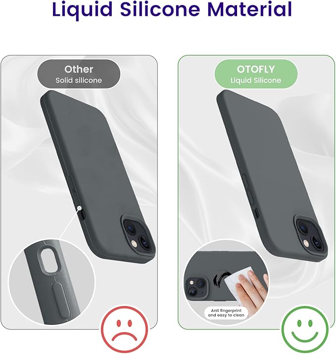 OTOFLY Designed for iPhone 14 Case, Silicone Shockproof Slim Thin Phone Case for iPhone 14 6.1 inch (Space Gray)