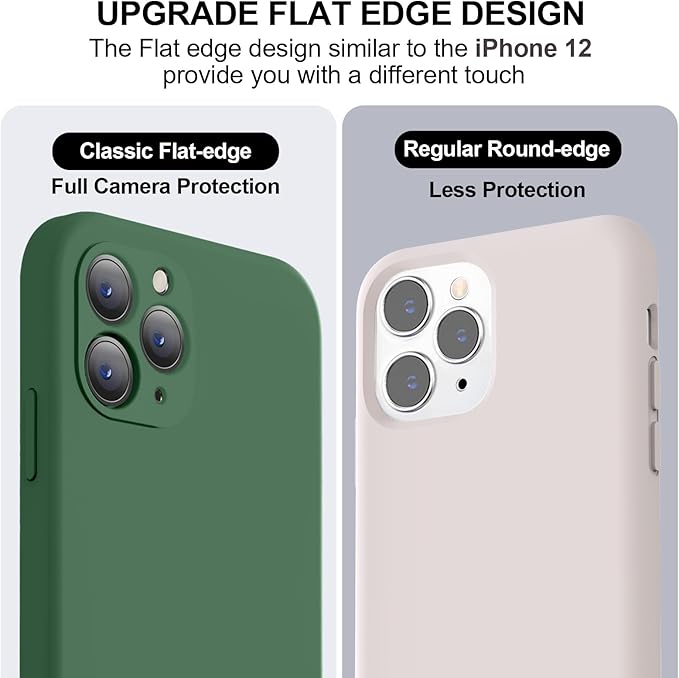Vooii Compatible with iPhone 11 Pro Max Case, Upgraded Liquid Silicone with [Flat Edges] [Camera Protection] [Soft Anti-Scratch Microfiber Lining] Phone Case for iPhone 11 Pro Max - Green