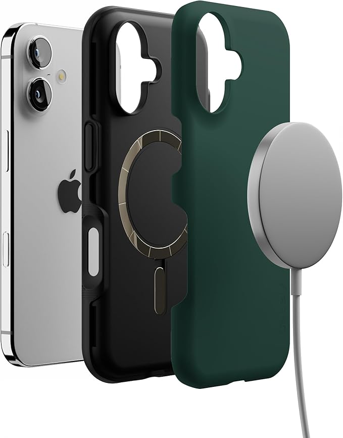 Casely iPhone 17 Case | The Boyfriend Collection | Forest Green | Bold Protective Design | Compatible with MagSafe