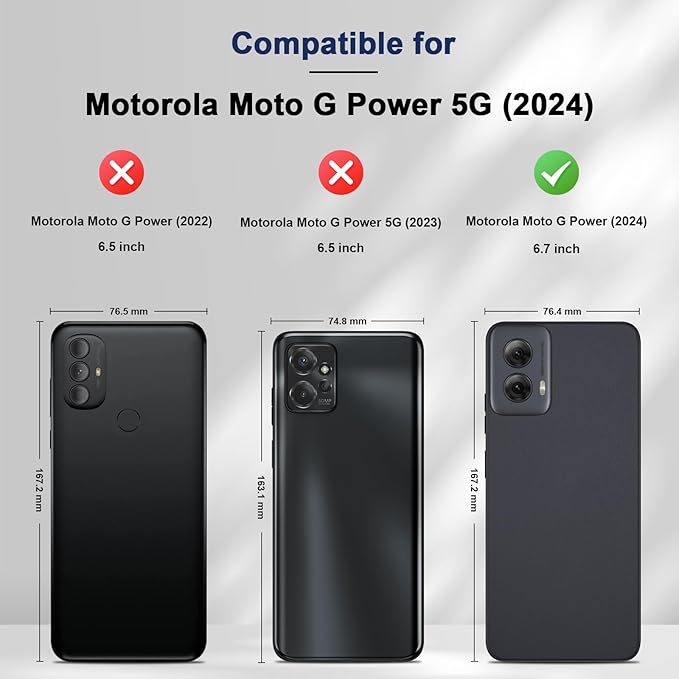 Jasonyu Flip Wallet Case for Moto G Power 5G (2024),Leather Magnetic Folio Cover with Card Holder,Kickstand - TPU Shockproof Durable Protective Phone Case,Blue