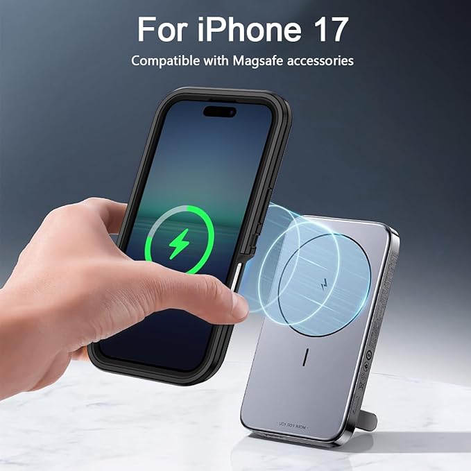 for iPhone 17 Case [Compatible with MagSafe] Shockproof 3-Layer Full Body Protection [Without Screen Protector] Rugged Heavy Duty Cover Case for Apple iPhone 17 6.3" 2025,Black