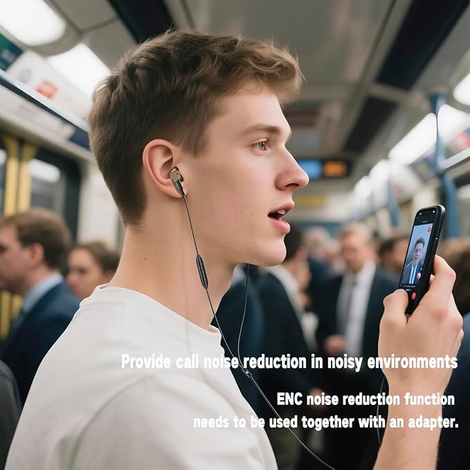 Wired Earbud in Ear Headphones with Mic Noise-canceling,Deep bass Hi-Fi Noise Cancellation Earbuds Wired Immersive Bass Dual-Unit Earphones Compatible with iPhone 15 16 17 Android etc