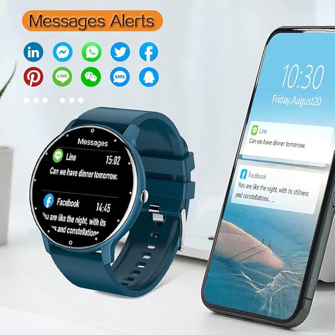 0.3inch Ultra Thin Smart Watch Fitness Tracker Pedometer with Heart Rate, Blood Pressure, Blood Oxygen and Sleep Monitoring Functions, Support Message Synchronization, Multiple OSD Languages