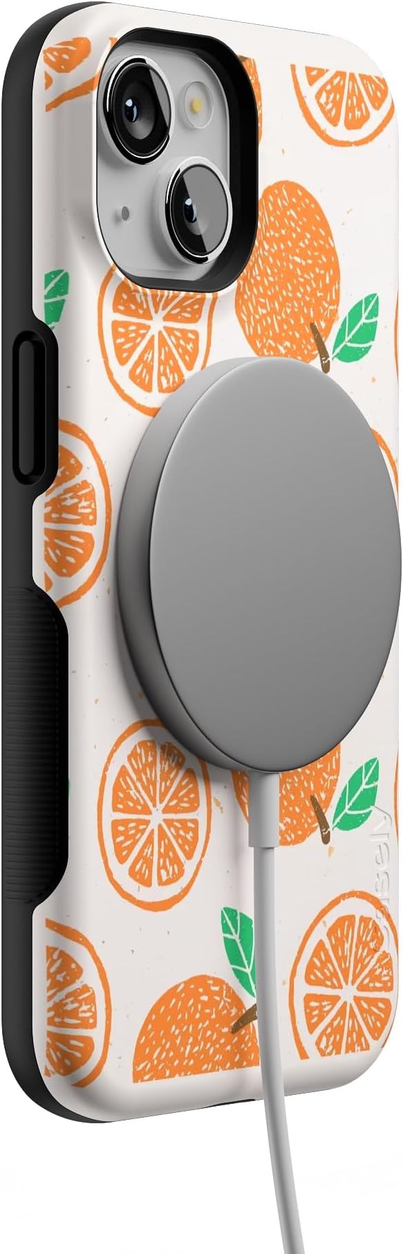 Casely iPhone 14 Case | Main Squeeze | Orange Stamped | Compatible with MagSafe | Bold Protective Design