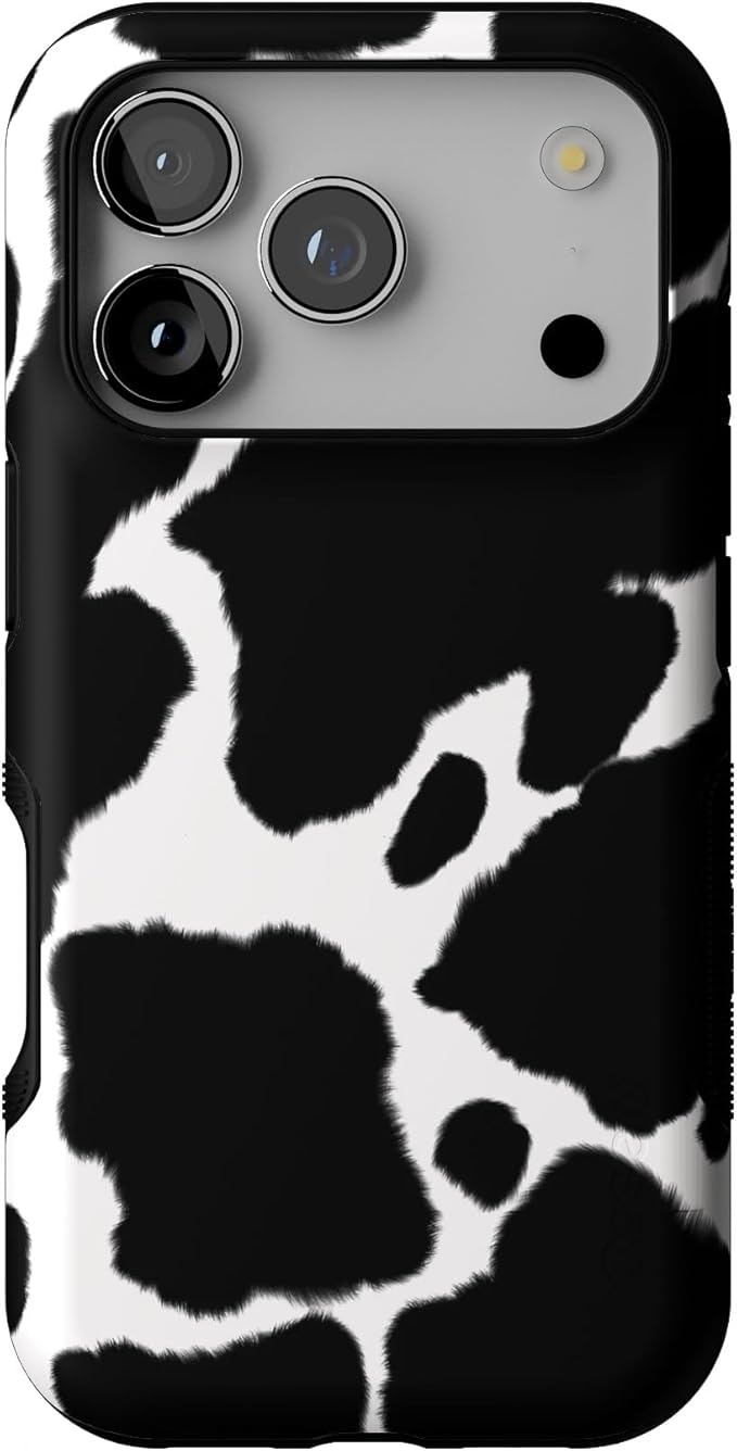 Casely iPhone 17 Pro Case | Current Mood | Cow Print | Bold Protective Design | Compatible with MagSafe