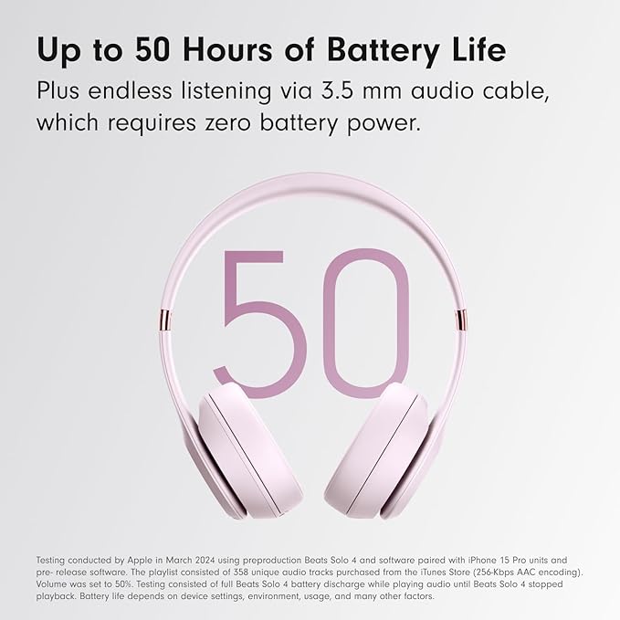 Beats Solo 4 Wireless Headphones with 20W Power Adapter - Cloud Pink