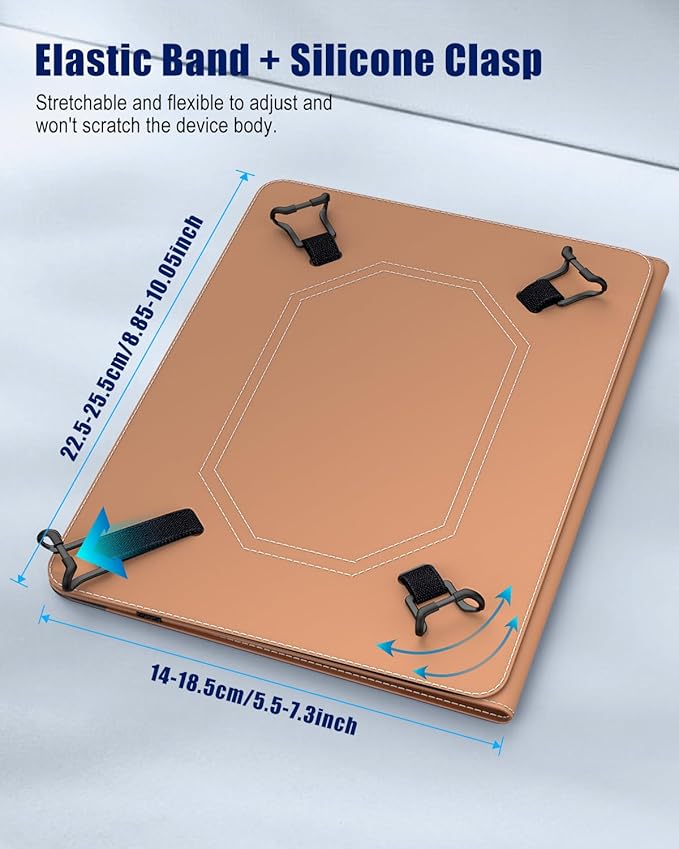 TiMOVO Universal Case for 9-11 Inch Tablet, 360 Degree Rotating Stand Protective Cover with Pen Pocket for 9 10 10.1 Inch Android Touchscreen Tablet, Brown