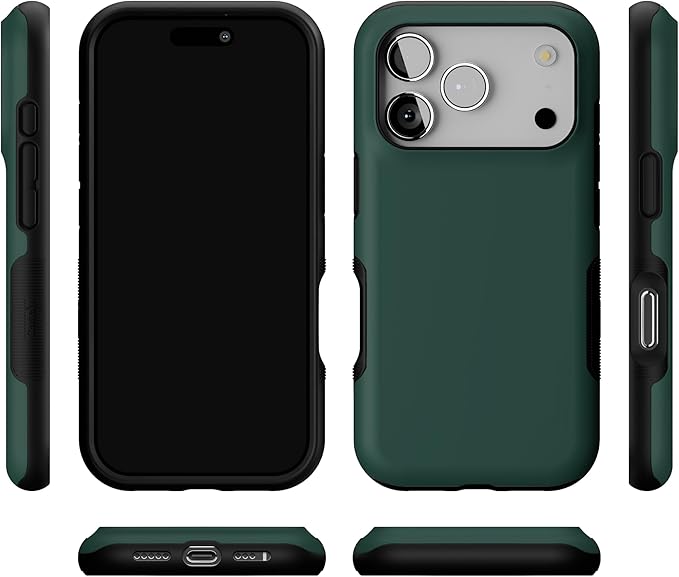 Casely iPhone 17 Pro Case | The Boyfriend Collection | Forest Green | Bold Protective Design | Compatible with MagSafe