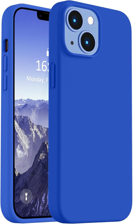 Vooii Compatible with iPhone 14 Case, [Anti-Scratch Microfiber Lining] [Soft Touch Premium Liquid Silicone], Ultra Slim Shockproof Protective Phone Case for iPhone 14 - Klein Blue
