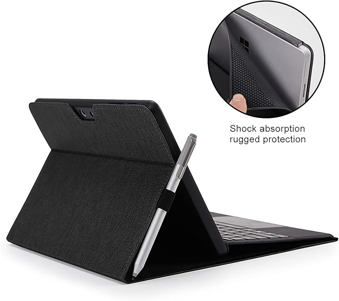 Omnpak Protective Case for Surface Go 4 2023/Go 3 2021/Go 2 2020/Go 2018 with Stylus Holder, Multiple Angle Slim Lightweight Cover, Compatible with Type Cover Keyboard（Keyboard Not Included）