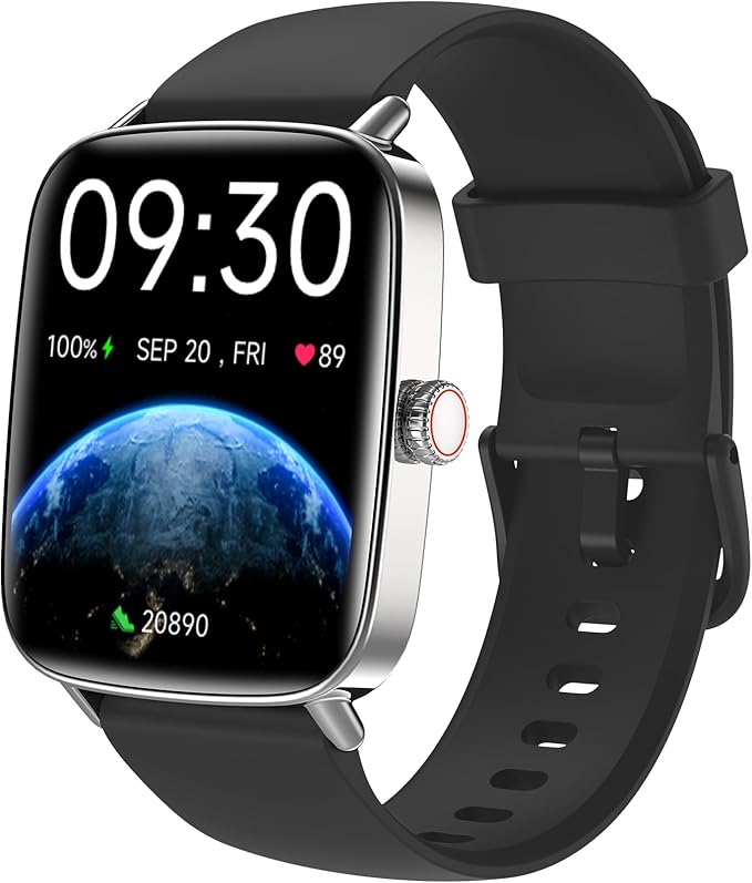 Fitpolo Smart Watch for Men Women, Stainless Steel Bezel Fitness Tracker (Make/Answer Calls), IP68 Waterproof, Heart Rate SpO2 Monitor, Sleep & Activity Tracking Smartwatch for Android Phones iPhone