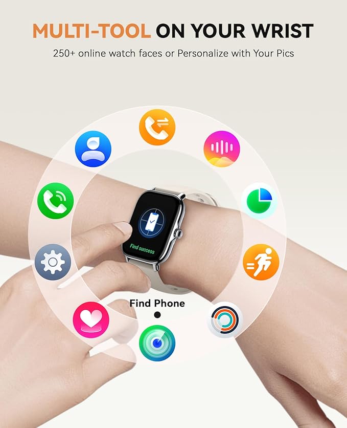 Smart Watch for Women Men- Answer/Make Call, 2025 IP68 Waterproof Fitness Step Sleep Tracker Watch with Monitor Activity Counter Smartwatch for Andriod iPhone iOS Samsung Compatible