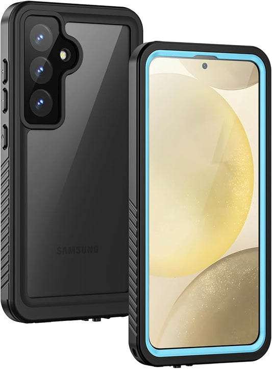 Lanhiem for Samsung Galaxy S24+ Plus Phone Case, IP68 Waterproof Dustproof Case with Built-in Screen Protector, Rugged Full Body Shockproof Protective Cover for Galaxy S24 Plus 6.7 Inch, Light Blue