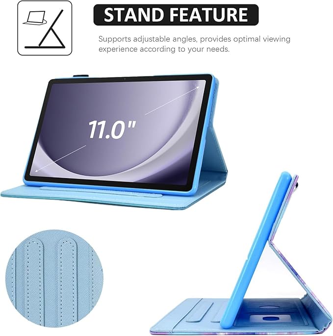 Case for Samsung Galaxy Tab A9+/A9 Plus 11 inch 2023 2024(SM-X210/X216/X218),PU Leather Multi Angle Stand Cover Slim Folio Protective Case for Galaxy Tab A9 Plus, Auto Wake/Sleep,Lazy Cat