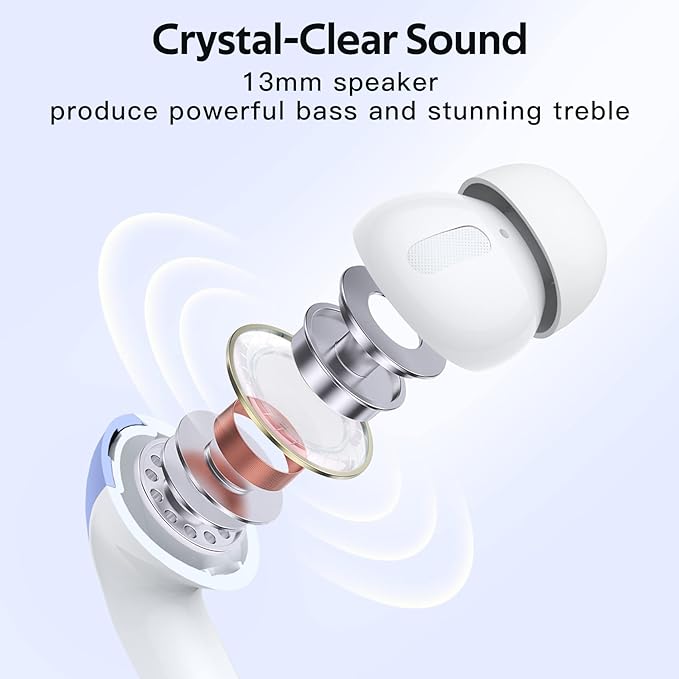 TAGRY 2 Sets X08 Purple and Phantom Purple Bluetooth Headphones True Wireless Earbuds 60H Playback Ear Buds with Wireless Charging Case in-Ear Earbuds with Mic