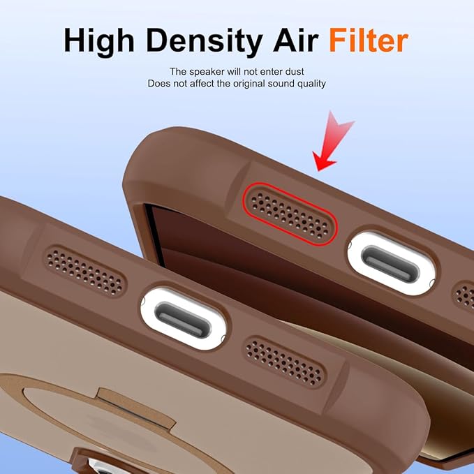 Magnetic Compatible with iPhone 12/12 Pro Case with Stand [Military Grade Drop Tested][Compatible with Magnet] Ring Translucent Slim Hard Back Soft Edge, Desert Gold