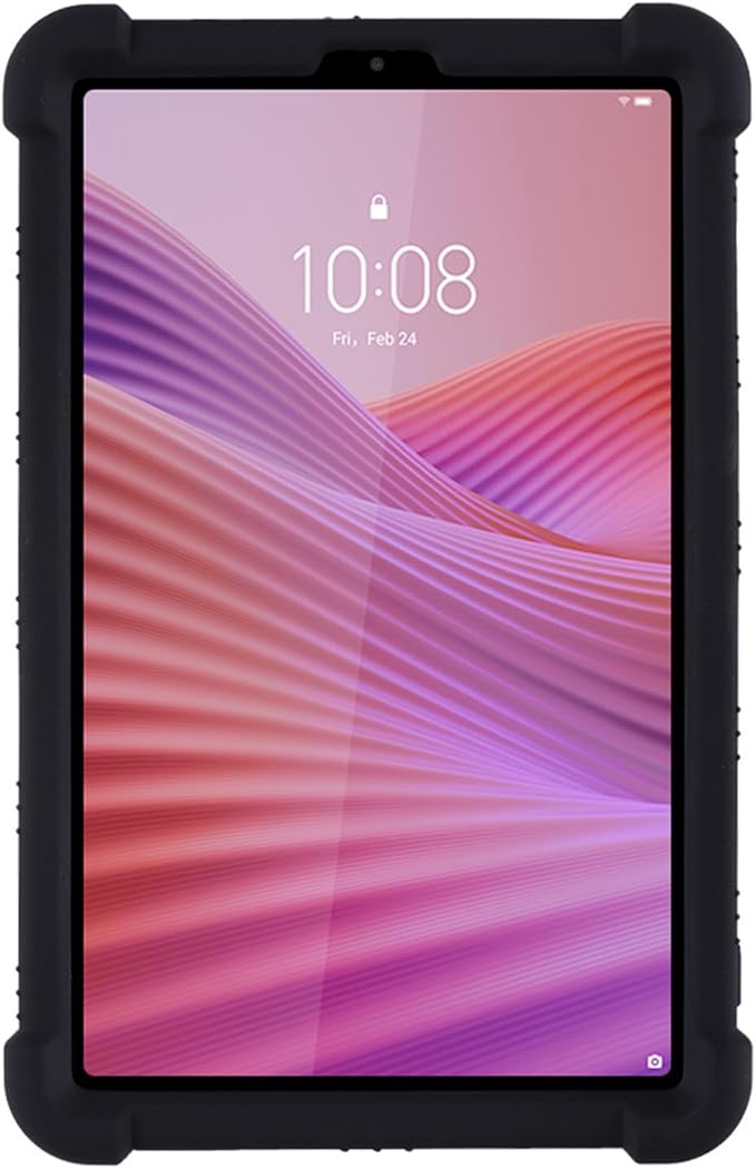 Case for Lenovo Tab One 8.7 Inch Tablet 2025 (TB305FU), Kids Friendly Soft Silicone Adjustable Stand Cover for Lenovo Tab K9 Tablet 8.7 inch Tablets (Black)