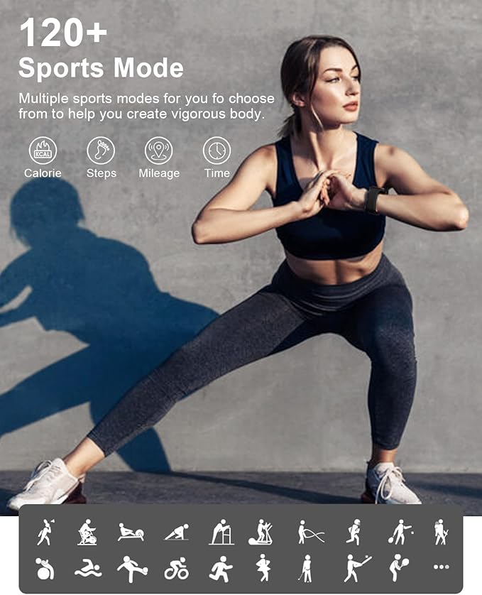 Smart Watches for Men Women Fitness: Fitness Tracker Watch with Bluetooth Call 24/7 Heart Rate SpO2 Sleep Monitor IP68 Waterproof 120+ Sport Mode Activity Trackers Compatible iPhone Android Phones