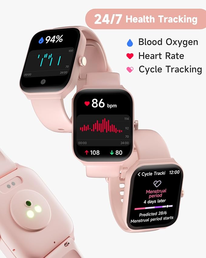 Smart Watch for Women Alexa Built-in, 1.95" Fitness Tracker with Answer/Make Calls, IP68 Waterproof/Heart Rate/Sleep Tracker/100 Sport Modes, Fitness Watch Compatible Android iOS