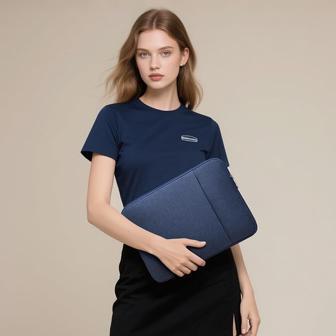 HYZUO 17-17.3 Laptop Sleeve Bag Set for 17" 17.3" HP/Lenovo/Dell/ASUS/Acer/LG/Toshiba/MSI Gaming Laptop/Razer Blade 17/18, Notebook Protective Case for Men Women, Navy Blue