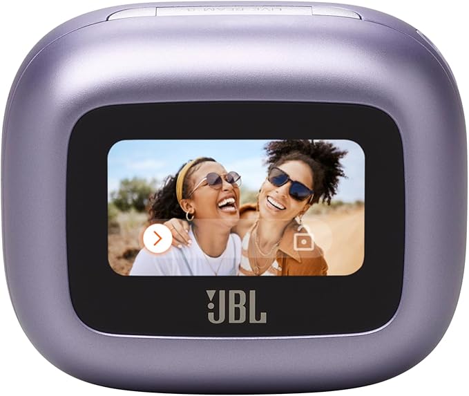 JBL Live Beam 3 - True wireless noise-cancelling closed-stick earbuds, 48Hrs total playback, Wireless Charging, 6 Mics for perfect calls, Multi-point connection, IP55 waterproof and dustproof (Purple)