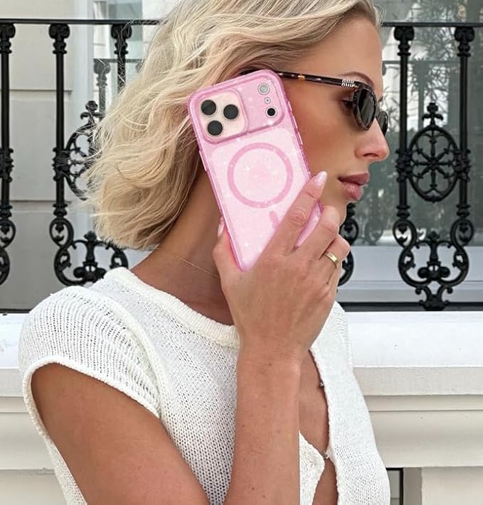 VELVET CAVIAR Case for iPhone 17 | Compatible with MagSafe | 10ft Drop Tested | Protective Designer Cases | Pink Stardust Glitter